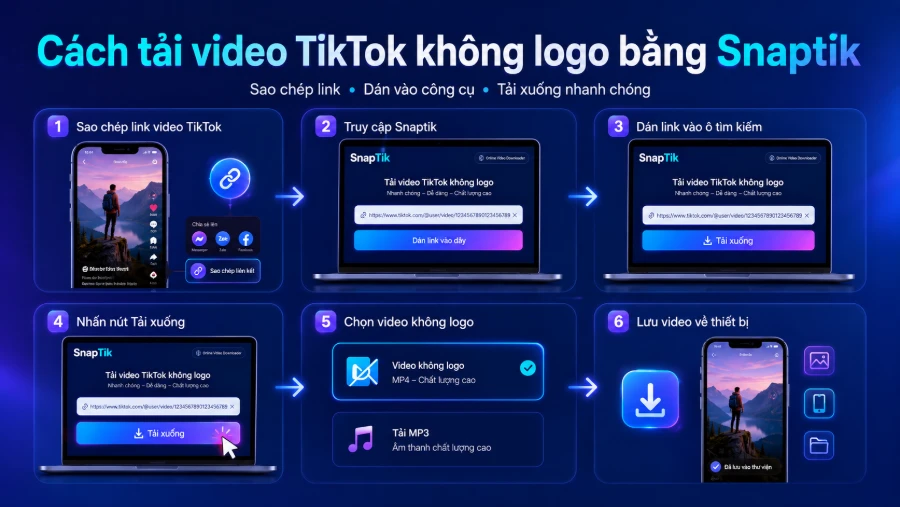 Cách Tải Video Không Logo Bằng SnapTik Trên Máy Tính